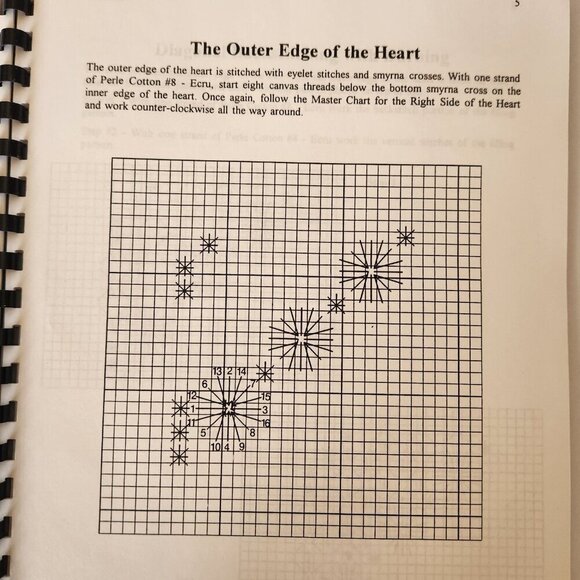 Lynne Tomlinson Designs Hand Embroidery Kit Victorian Heart 1993 Complete - Picture 7 of 8